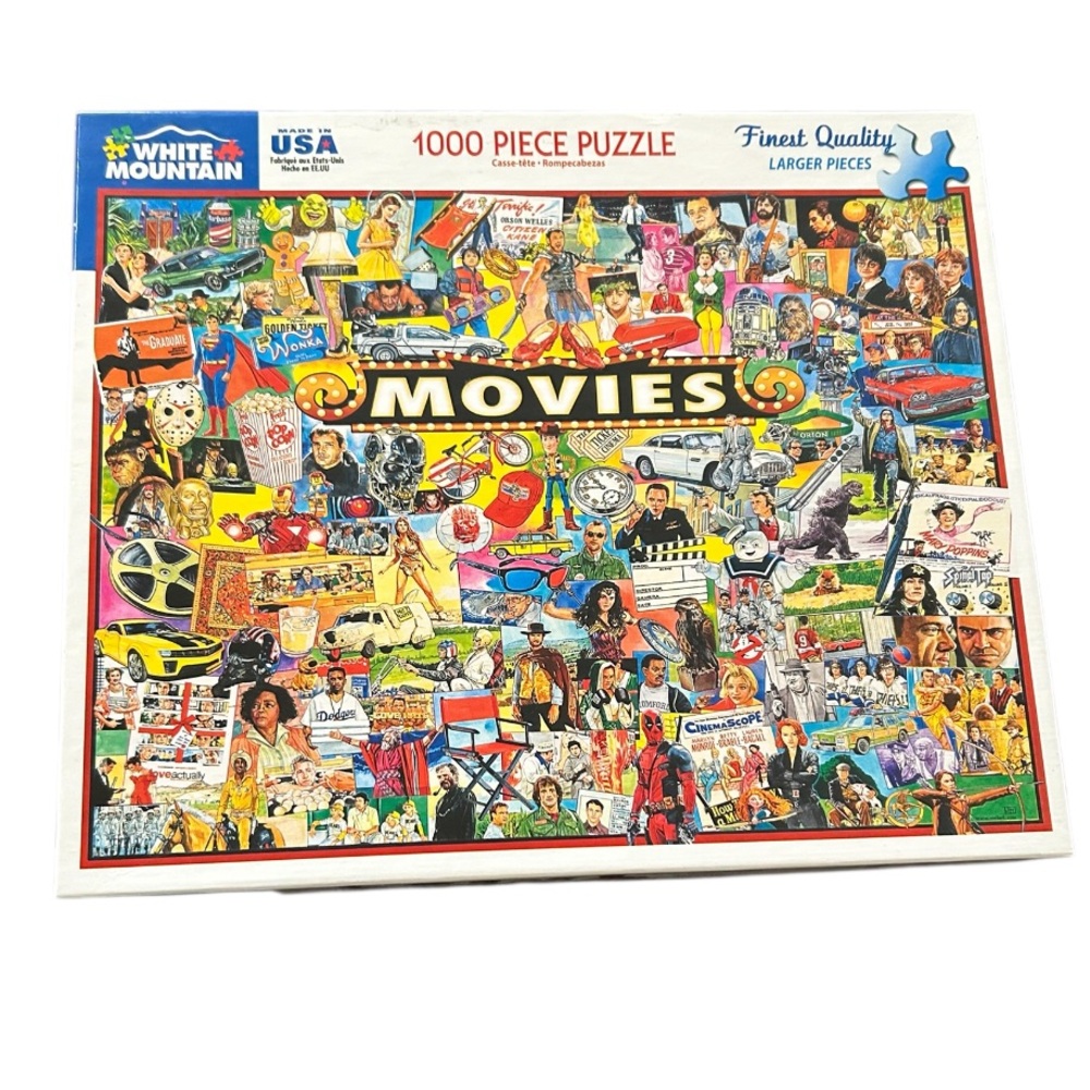 White Mountain Movies Jigsaw Puzzle Bright Multicolor Collage 1000 puzzle piece